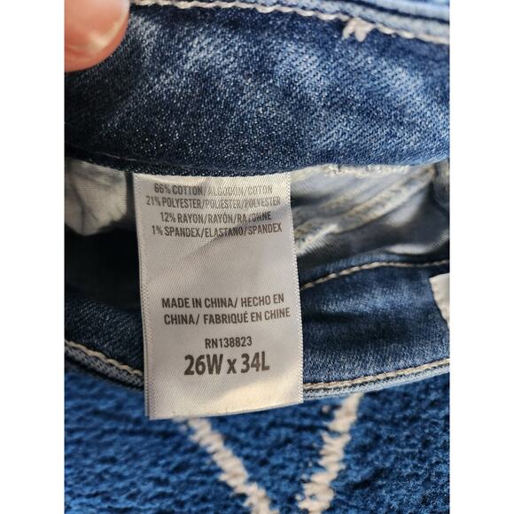 Shyanne Women's Wide Leg Light Wash Jeans-26W/34L Regular - Picture 6 of 6